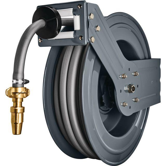 Dévidoir mural automatique en acier poudré Geka Plus PA20SK - Tuyau 3/4'' 20m avec raccords rapides et gicleur laiton_3