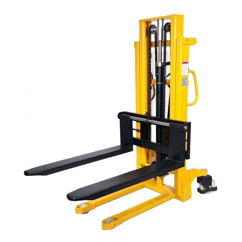 Gerbeur hydraulique SYC 1T 2.5M - Fourches extensibles, capacité 1T, hauteur 2.5M_0