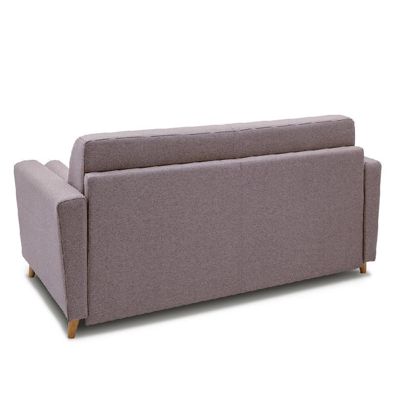 Canapé convertible express VIRGOLA - Matelas 16 cm - Sommier à lattes 160 cm - Tissu tweed taupe_3