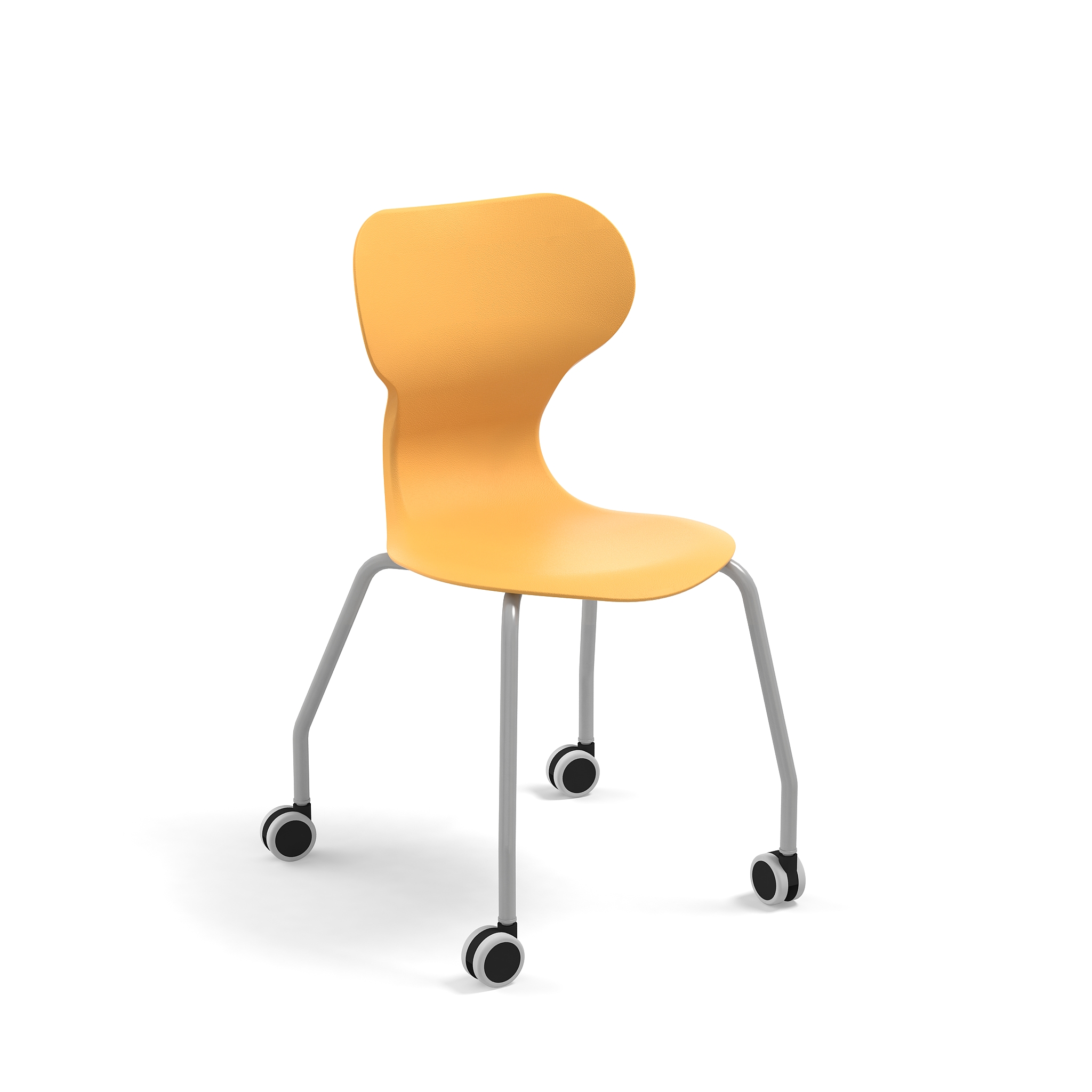 Chaise d'école Mia Castors - assise plastique, structure métallique, roulettes_3