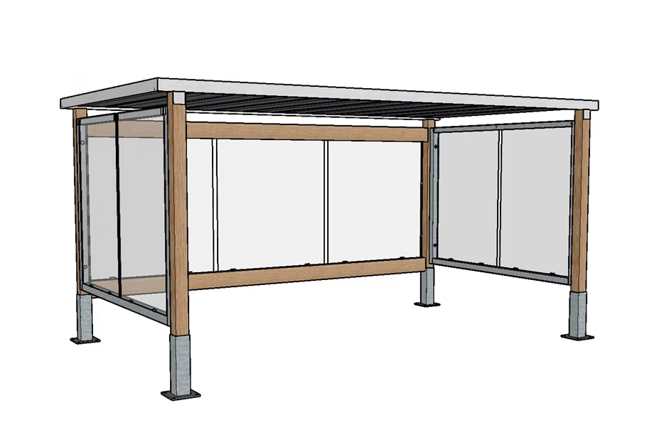 Abri détente à toit plat - Profondeur 2330mm x l4060mm x h2100mm - MIGA - Le temple du mobilier_3