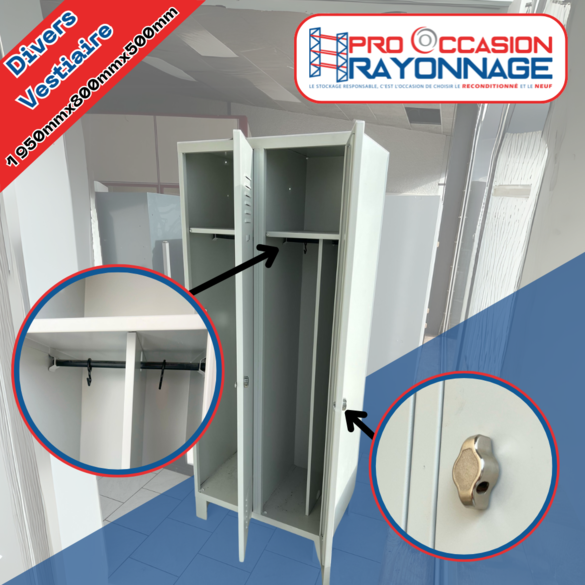 Casiers pour vestiaire en bloc de 2 - 1950mm_3