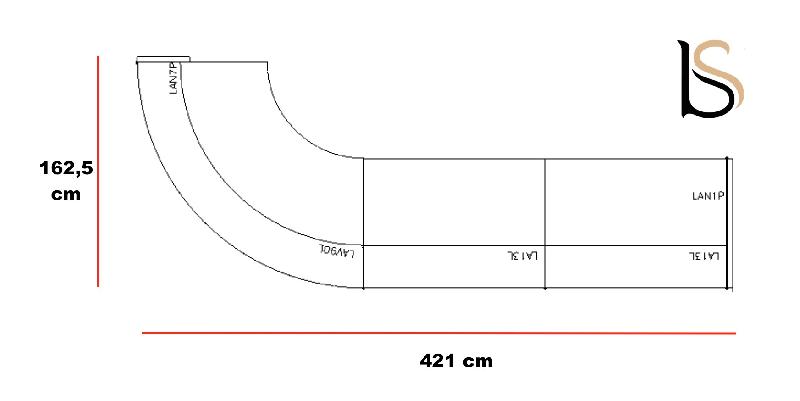 Grande banque d'accueil d'angle Valde - MDD - Blanc, Blanc brillant, Droite_3