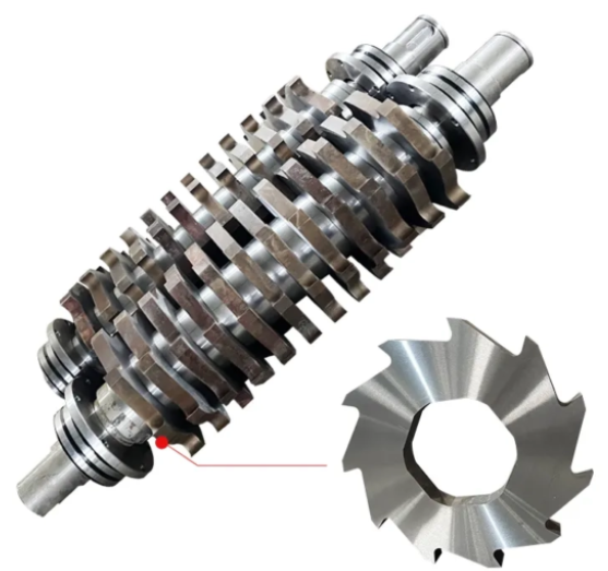 Broyeur industriel double arbre multi-matériaux - 2×55 kW, capacité 12-14 t/h - MBR1400_3