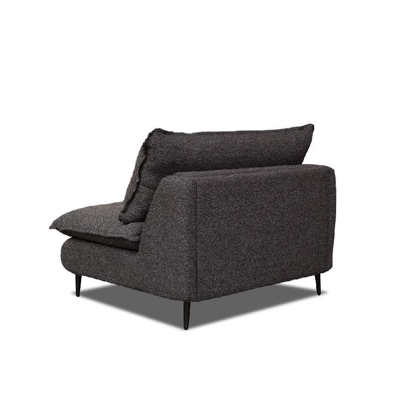 Fauteuil lit convertible express Lisbonne - 70 cm - sommier à lattes RENATONISI - matelas 13 cm - tissu tweed anthracite chiné_3