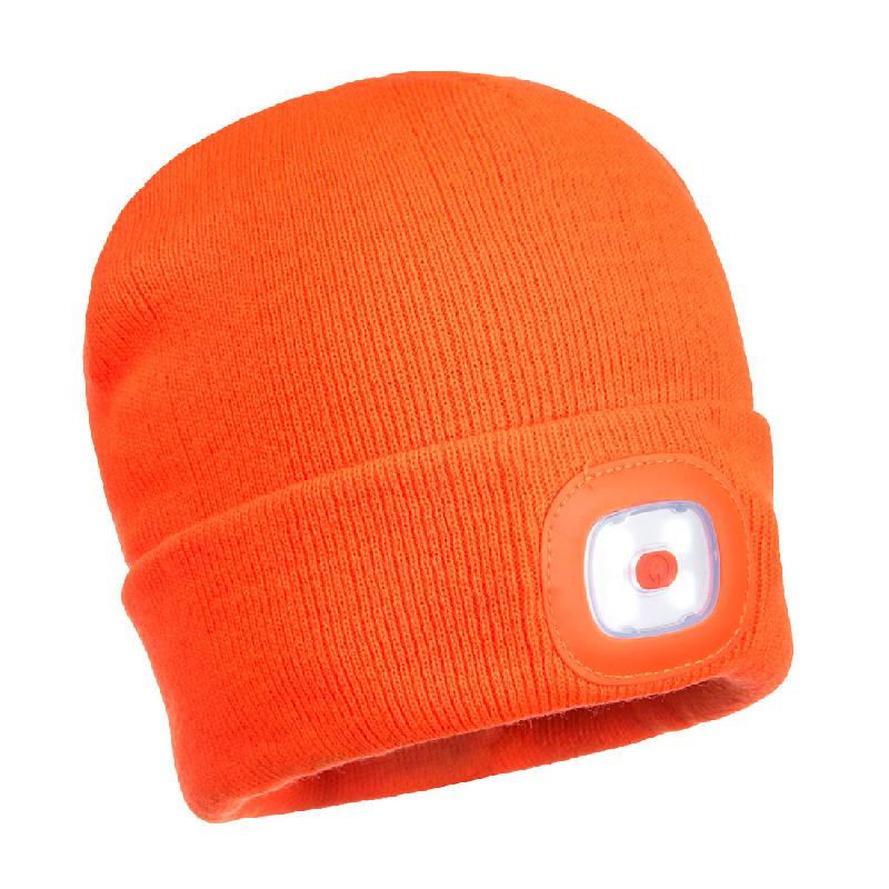 Bonnet LED Rechargeable Éclairage - Orange / Taille unique_3