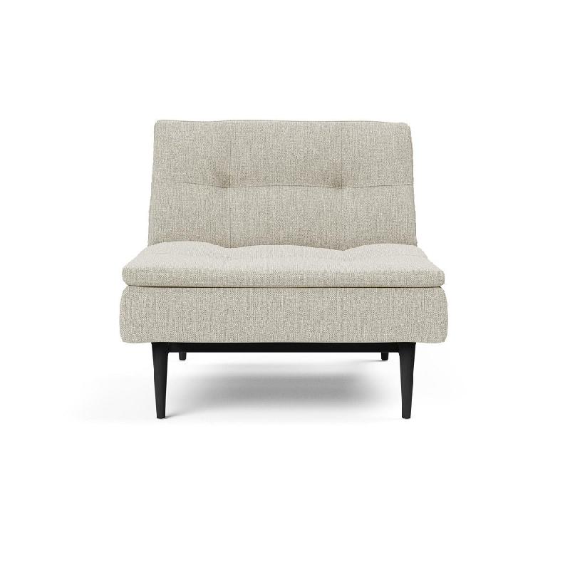 Fauteuil design Dublexo Styletto convertible - lit 90x115 cm - pieds chêne noir - tissu Mixed Dance Natural_3