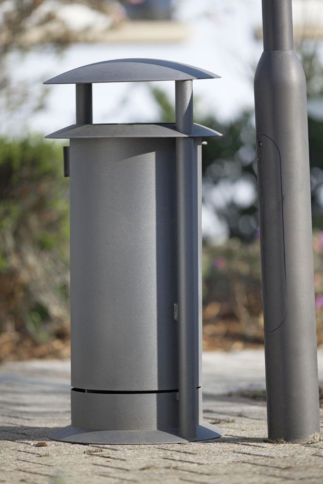 523.002 - Poubelle publique ABES - 50L, acier avec support à deux tubes_3