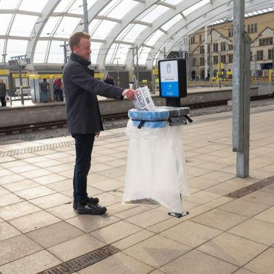 TSU - Poubelle publique Glasdon - 110 à 180 litres - Unité de rétention de sac_3