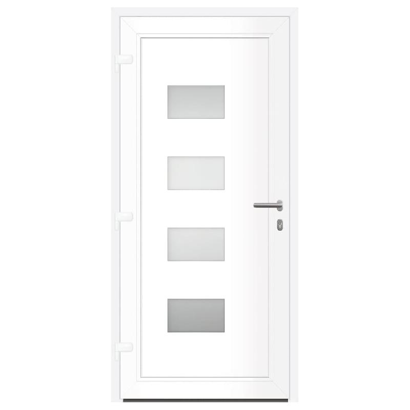 Vidaxl porte d'entrée blanc 100x210 cm aluminium et pvc 3157066_3