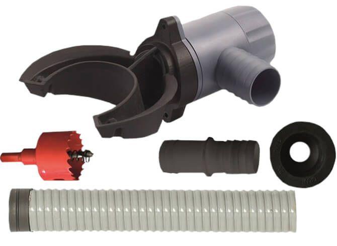 Système de collecte d'eau de pluie avec évacuation intégrée