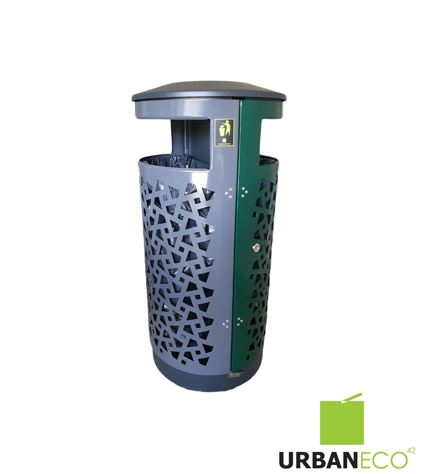 Poubelle publique tri sélectif double flux - acier galvanisé renforcé - 2x40L ou 80L - coloris personnalisables_3