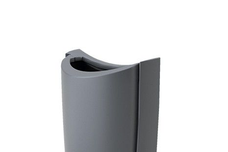 Corbeille de rue - Omega 50 à 120 L en polyéthylène - Fixation poteau ou sol - Options cendrier et distributeur de sacs_3