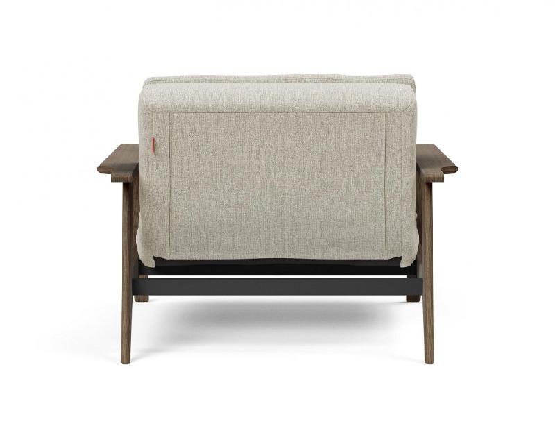 Innovation Living - Fauteuil design Dublexo Frej Mixed Dance Natural - Convertible lit 90x115 cm - Piétement chêne fumé_3