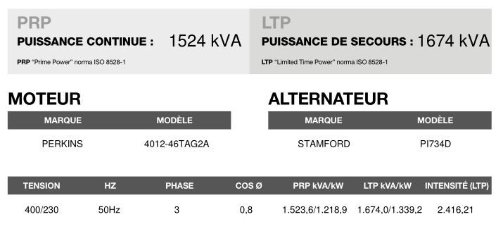 AP-1650 50 Hz triphasé - Groupe électrogène en container 1.674,0 kVA - Moteur Perkins et alternateur Stamford_3
