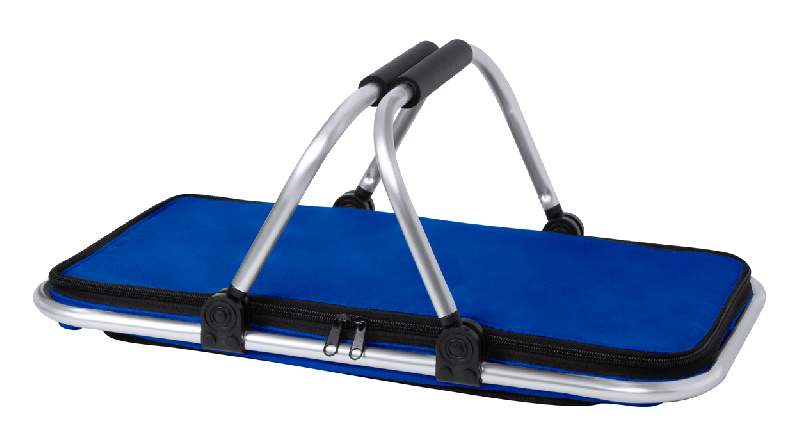 Glacière pique-nique - panier pliable en aluminium avec poignées rembourrées - polyester 600D - couleur bleue_3