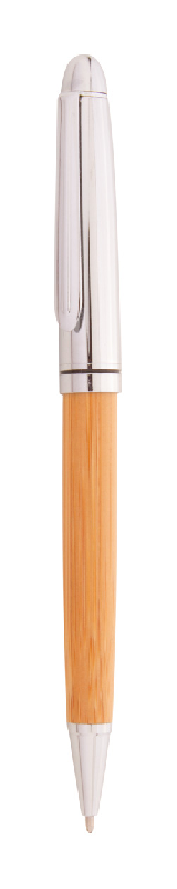 Parure stylos en bambou et métal - Stylo bille et roller avec boîte cadeau en bambou_3