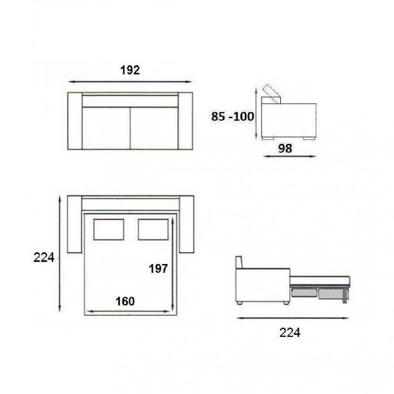 Canapé convertible hôtellerie Divano - Matelas Excellence Literie 16 cm - Sommier à lattes 160x197 cm - Microfibre Bordeaux - Renatonisi_3