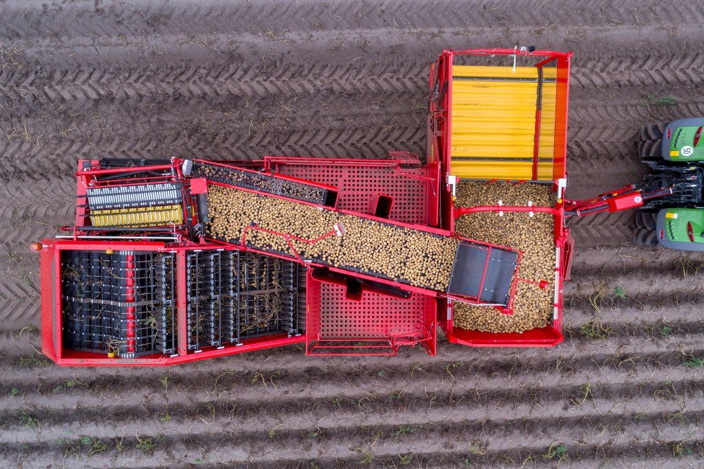 Machine Evo 290 équipée du système AirSep pour séparation des pierres