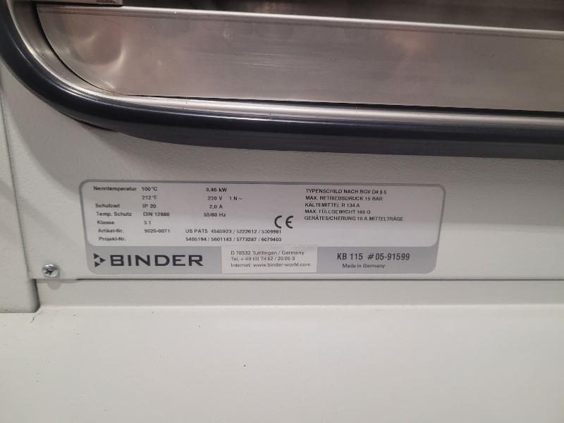 Incubateur / étuve réfrigéré BINDER KB-115 avec convection forcée 100°C_3