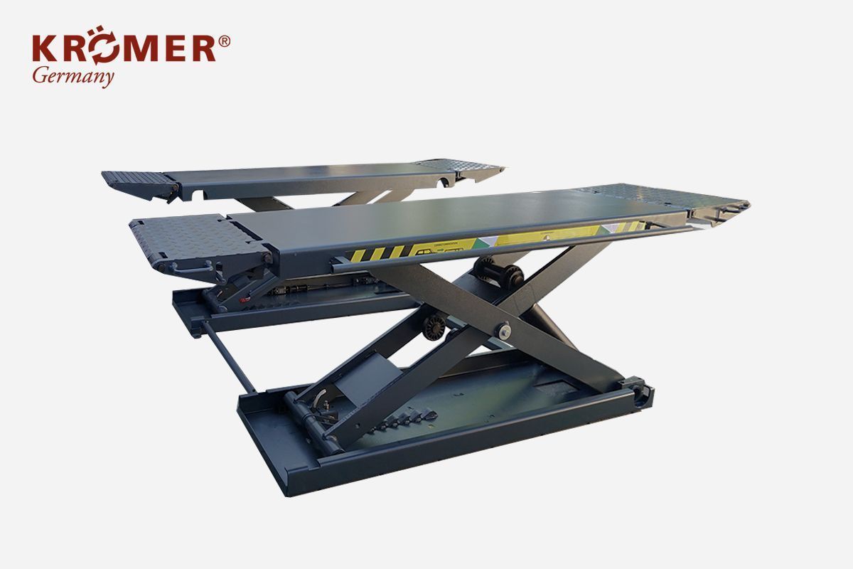 Pont élévateur à ciseaux compact, puissant et sécurisé - en anthracite X11_3