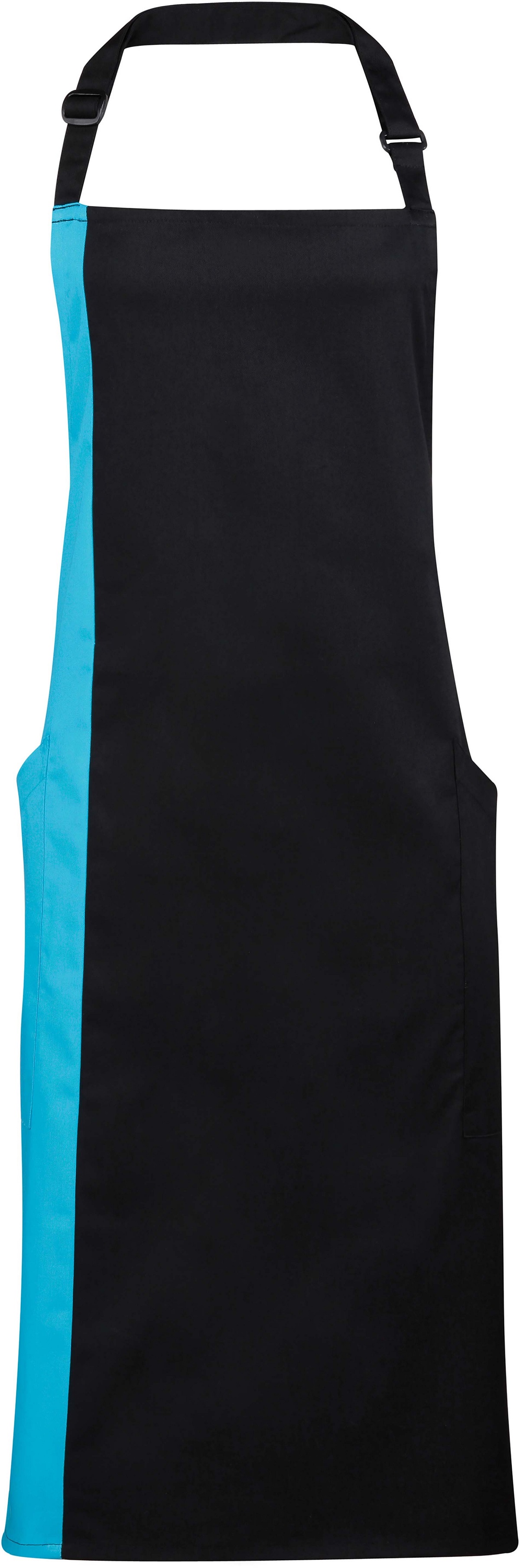 Tablier long à bavette bicolore - plusieurs coloris disponibles - modèle PR162 - polyester et coton twill_3