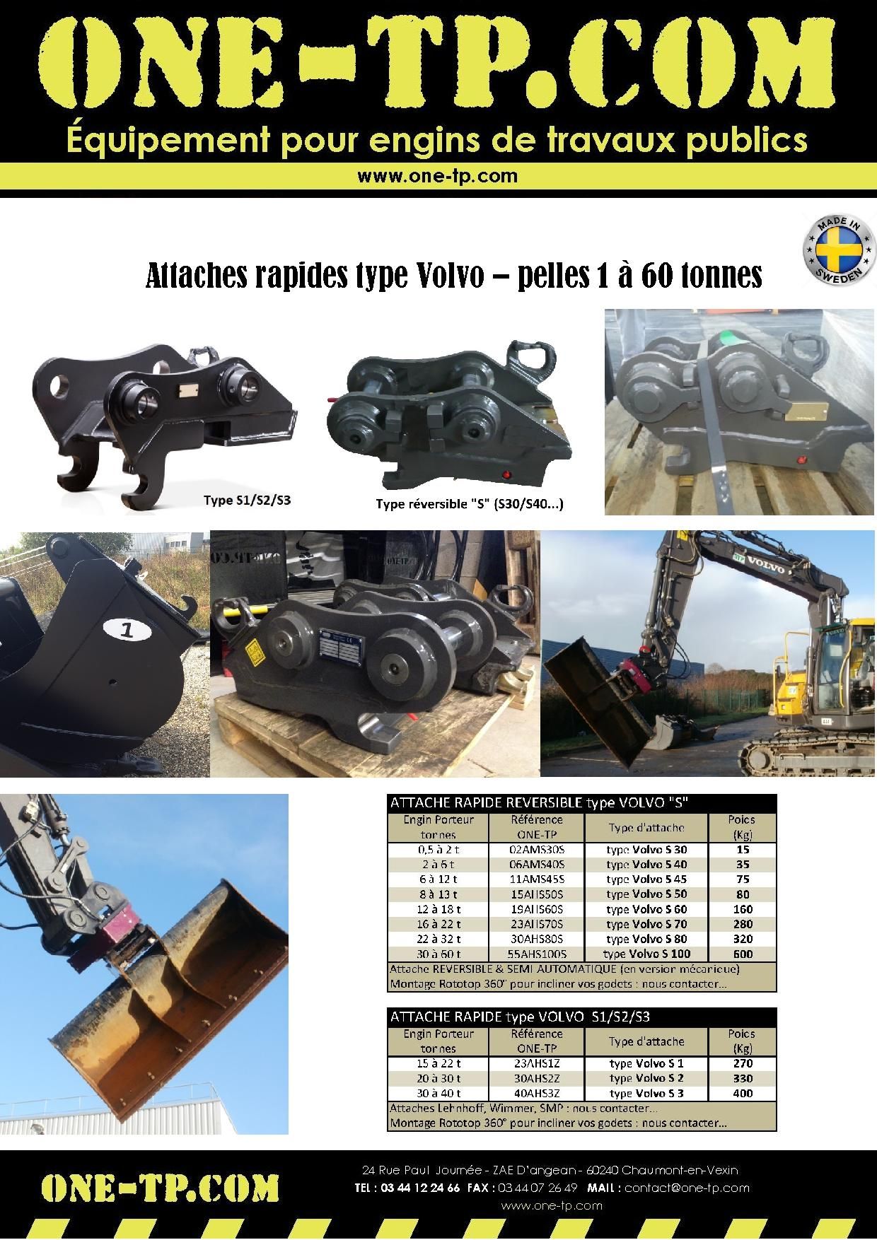 Attache rapide réversible pour pelles de terrassement