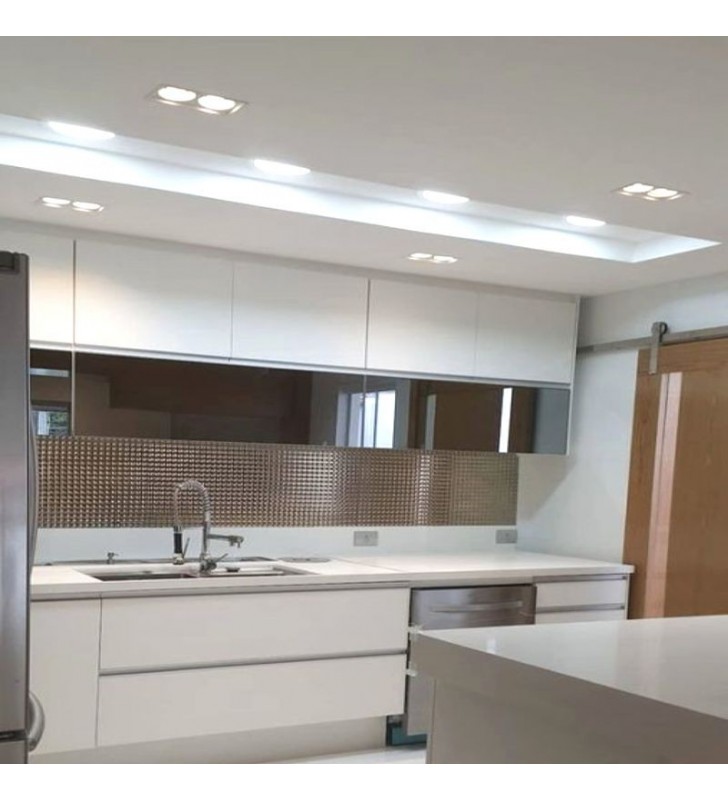 Cadre orientable en aluminium - pour ampoule AR111 - double blanc à encastrer - réf AR111ENCB2_3