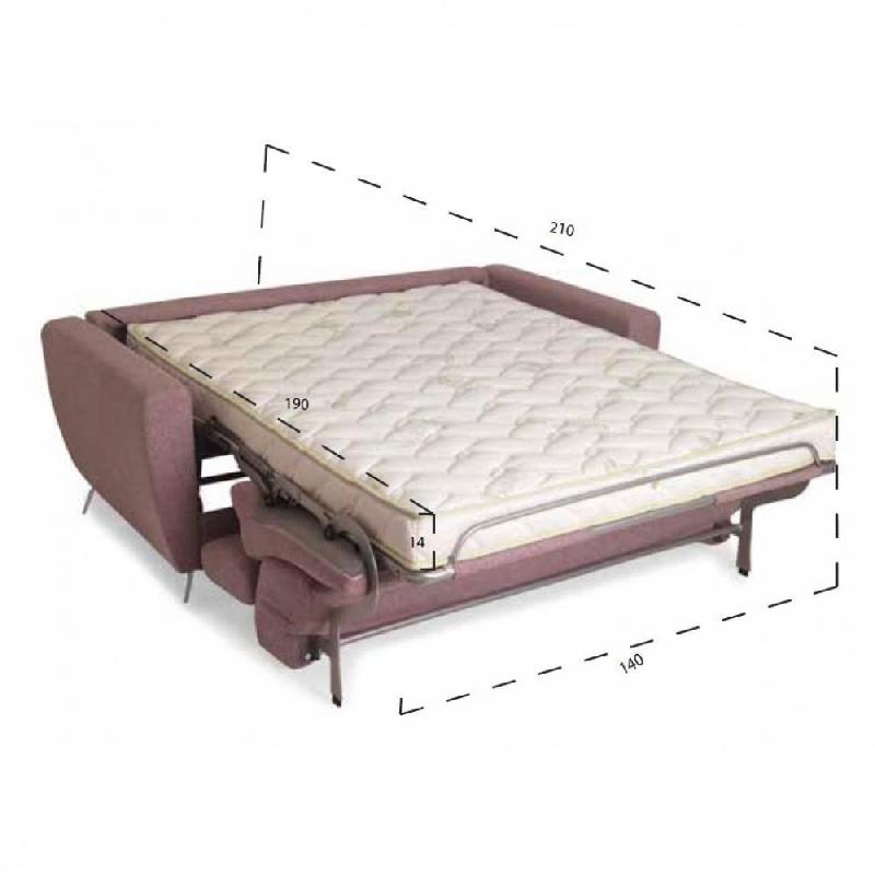 Canapé convertible express 140 cm Titan - Matelas 14 cm en tissu gris avec système d'ouverture rapide_3