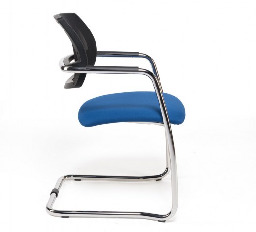 Fauteuil de Réunion ou Visiteur Yan - Dossier Résille - Piétement Luge Gris Alu - Empilable - Référence 7975 FR104_3