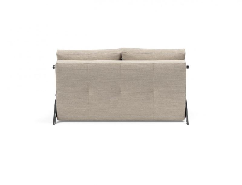 Innovation Living - Canapé design Cubed 02 Chrome convertible 140x200 cm - Tissu Blida gris sable_3