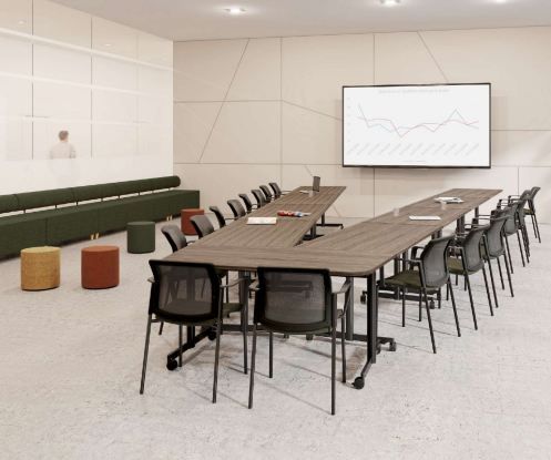 Bureau de réunion - Gamme EVOLVE - Table de 6 à 16 places - Plateau mélaminé haute qualité_3