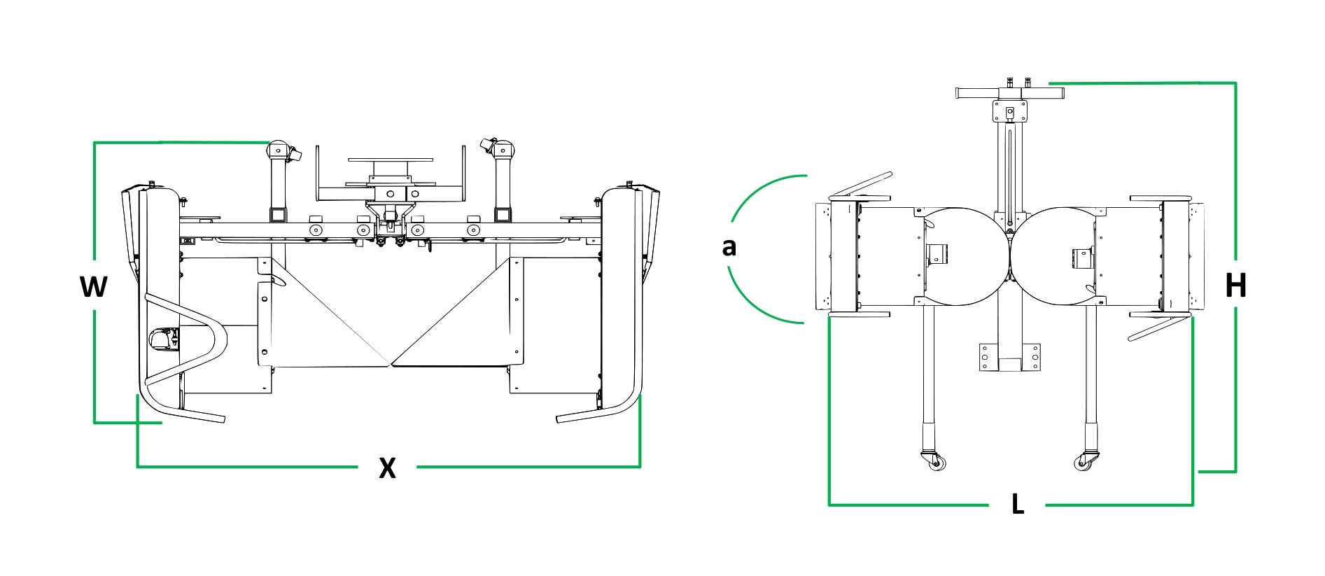 Id-dual - Effeuilleuse double pour vignobles en espalier - David Industries - Tête effeuilleuse inox 45 cm - Frange de travail_3