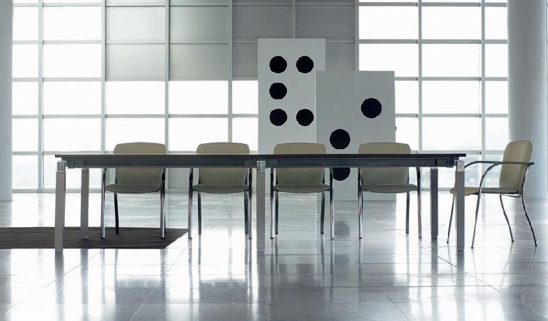 Table de réunion rectangulaire Rock 4 - Mobel Linea - Blanc_3