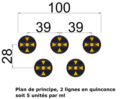 Ralentisseur circulaire en caoutchouc recyclé, utilisable également comme plot de délimitation de places de parking ou séparation pour pistes - PIN'S_3