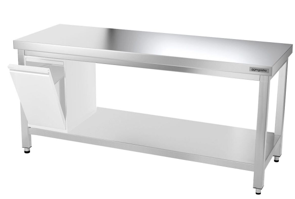 Tables Inox centrales Premium avec Etagère - P 600 mm | Ggm -_3