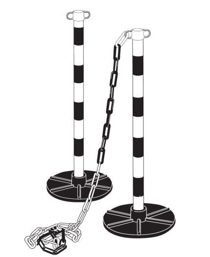 Ppk302 - barrière à chaîne poteaux en plastique - signals - h 900 mm ø 350 mm_3