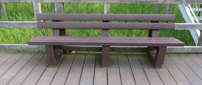 Banc public imputrescible en plastique recyclé hanit - SUTTON - Faible poids, respectueux de l'environnement_3
