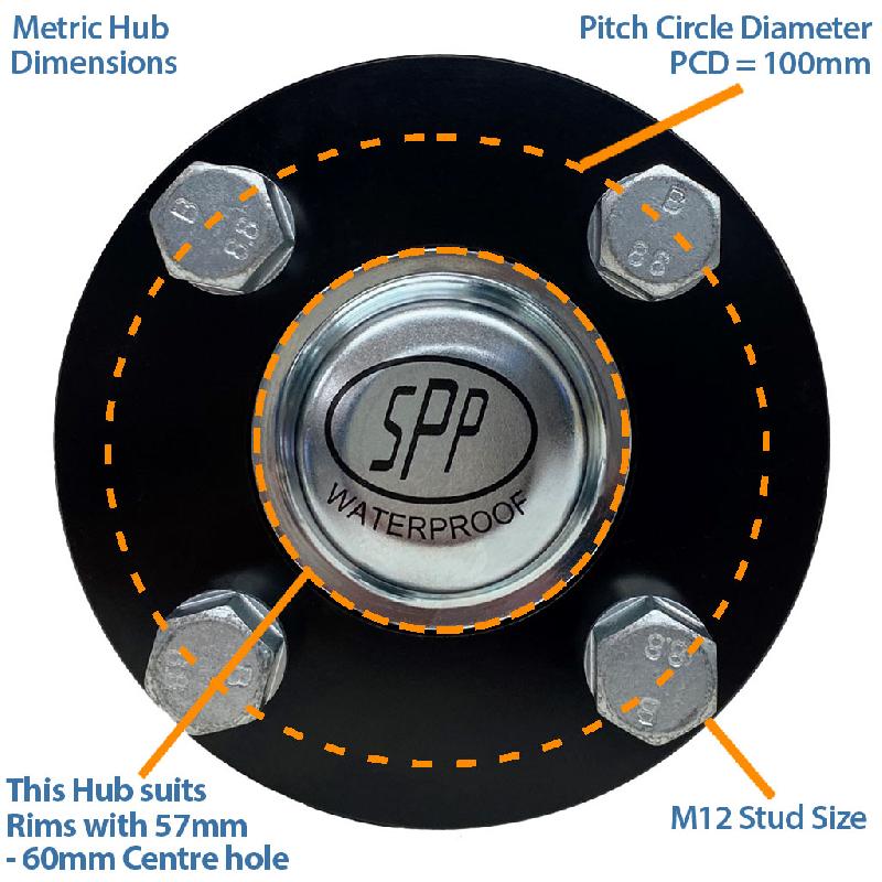 22x11.00-8 Knobby ATV Quad Trailer Kit Wheels, 40x40 Axles Load Capacity 310kgs_3