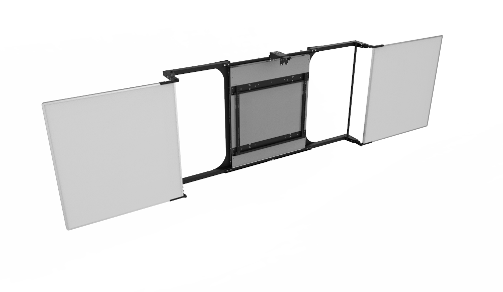 Support écran BalanceBox 650 + cadre Winx 4b avec 2 volets blancs 86''_3