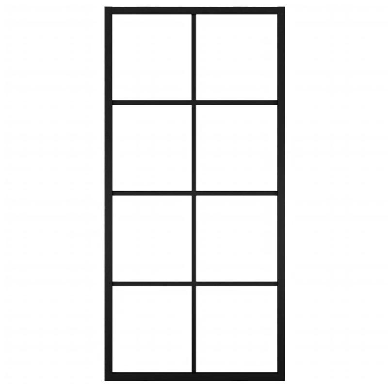 Vidaxl porte coulissante quincaillerie aluminium et verre esg 90x205cm 3056800_3