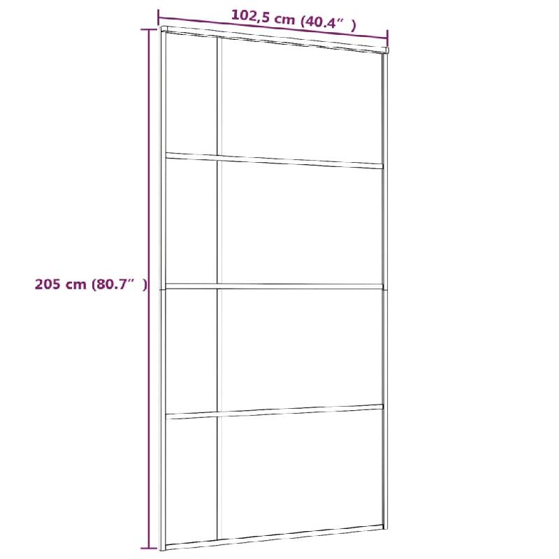 Vidaxl porte coulissante verre esg dépoli aluminium 102,5x205 cm blanc 151689_3