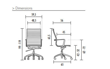 Fauteuil de direction EVOLE en simili cuir noir ou blanc - Mécanisme basculant - Référence 7700 FD M_3