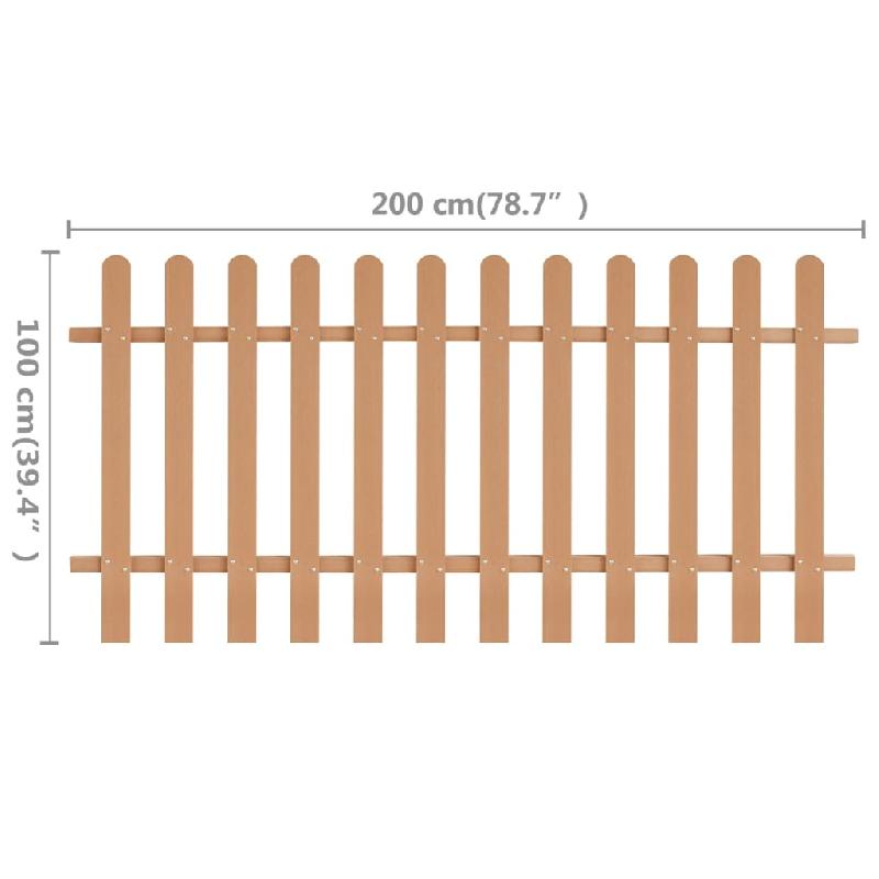 Vidaxl clôture à piquets wpc 200x100 cm 42824_3