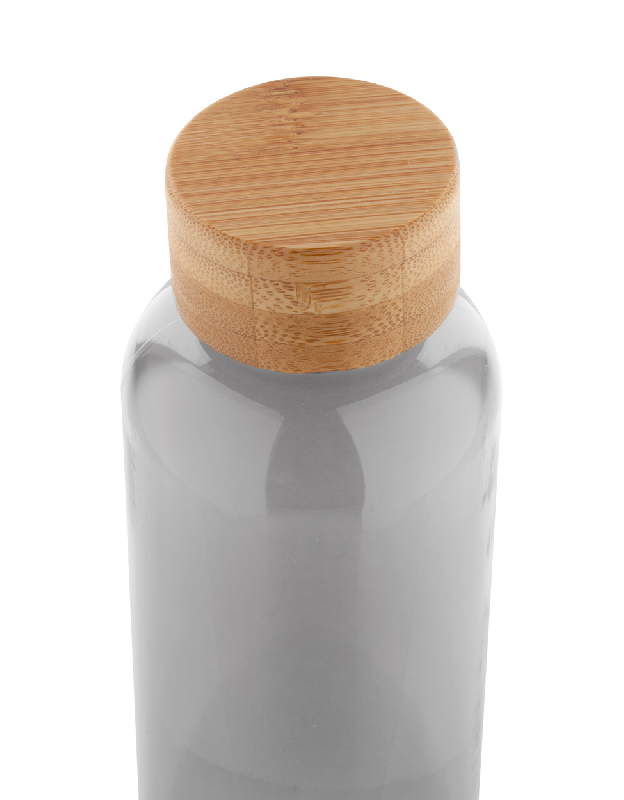 Bouteille en RPET - couvercle en bambou - 500ml - sans BPA - couleur noir_3