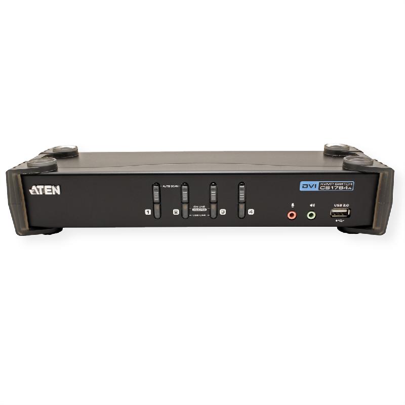Aten cs1764a switch kvm dvi, usb, audio, hub usb, 4 ports_3