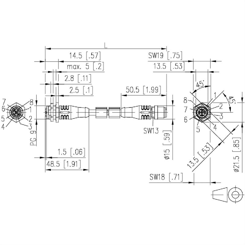 METZ CONNECT Câble Ethernet industriel M12 M/F, codage X, 2 m_3