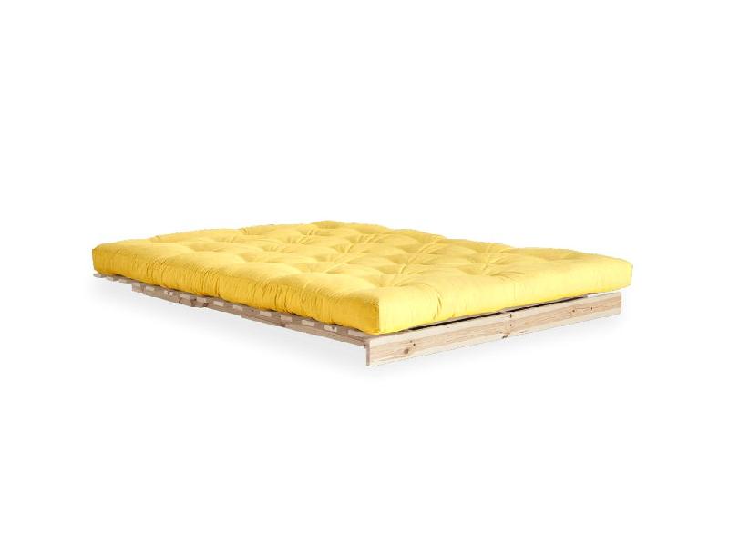 Canapé convertible futon ROOTS - Pin naturel jaune - Couchage 140x200 cm - Design japonais et scandinave_3