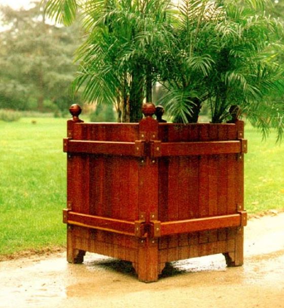 Bac d'orangerie en bois massif, démontable et sur-mesure avec ceintures en bois pour le milieu extérieur - OASIS_3