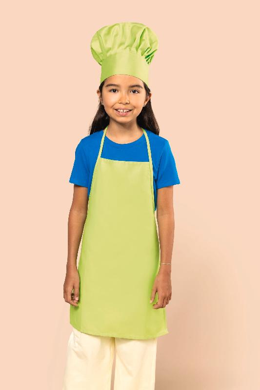 Kit chef cuisinier enfant - Toque et tablier ajustables 100% coton - Réf: K884_3